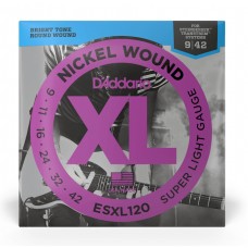 Струни D'ADDARIO ESXL120 XL NICKEL WOUND SUPER LIGHT DOUBLE BALL END (09-42)