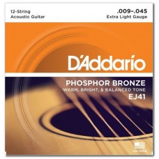 Струни D'ADDARIO EJ41 PHOSPHOR BRONZE 12-STRING EXTRA LIGHT (09-45)