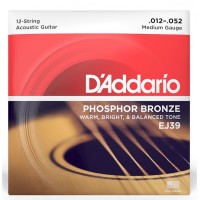 Струни D'ADDARIO EJ39 PHOSPHOR BRONZE MEDIUM 12-STRING (12-52)