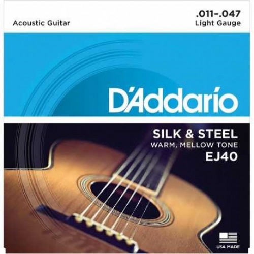 Струни D'ADDARIO EJ40 SILK & STEEL FOLK REGULAR LIGHT (11-47)