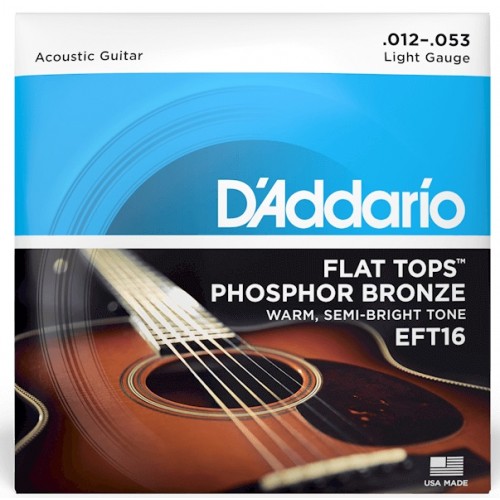 Струни D'ADDARIO EFT16 FLAT TOPS PHOSPHOR BRONZE LIGHT (12-53)