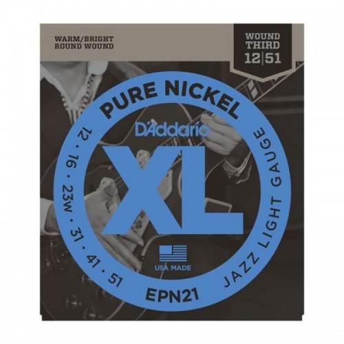 Струни D'ADDARIO EPN21 XL PURE NICKEL JAZZ LIGHT (12-51)