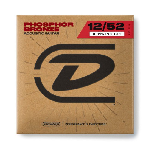 Струни DUNLOP DAP1252J PHOSPHOR BRONZE ACOUSTIC GUITAR STRINGS 12-STRING SET (12-52)