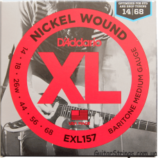 Струни D'ADDARIO EXL157 XL NICKEL WOUND BARITONE MEDIUM (14-68)