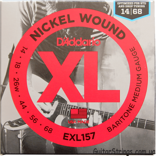 Струни D'ADDARIO EXL157 XL NICKEL WOUND BARITONE MEDIUM (14-68)