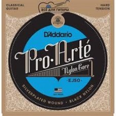 Струни D'ADDARIO EJ50 PRO ARTE BLACK NYLON HARD TENSION