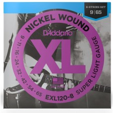 Струни D'ADDARIO EXL120-8 XL NICKEL WOUND 8-STRING SUPER LIGHT (09-65)