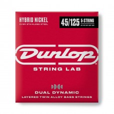 Струни DUNLOP DBHYN45125 DUAL DYNAMIC LAYERED TWIN ALLOY HYBRID WOUND NICKEL BASS STRINGS 45-125 | 5-STRING