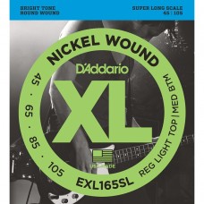 Струни D'ADDARIO EXL165SL XL NICKEL WOUND BASS REG LIGHT TOP / MED BOTTOM (45-105)