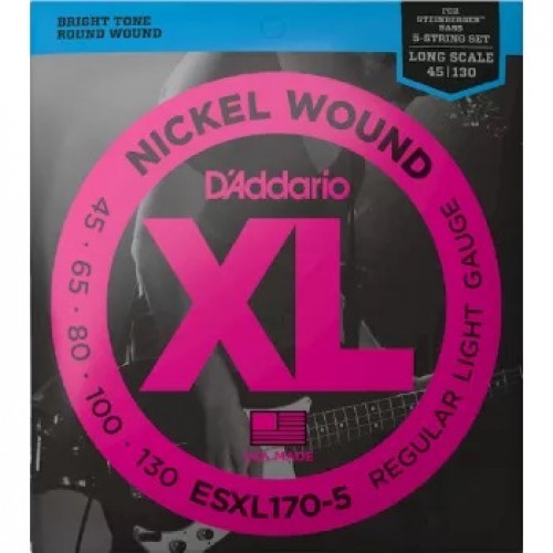 Струни D'ADDARIO EXL170-5 XL NICKEL WOUND BASS REGULAR LIGHT 5-STRING (45-130)