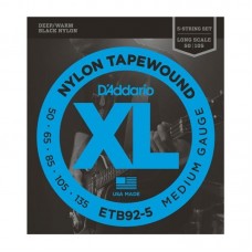 Струни D'ADDARIO ETB92-5 XL NYLON TAPEWOUND 5-STRING BASS (50-135)