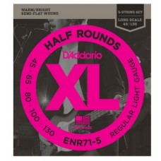 Струни D'ADDARIO ENR71-5 XL NICKEL HALF ROUNDS BASS 5 45-130