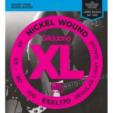 Струни D'ADDARIO ESXL170 XL NICKEL WOUND BASS REGULAR LIGHT DOUBLE BALL END (45-100)