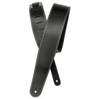 Ремінь гітарний D'ADDARIO 25LS00-DX Deluxe Leather Guitar Strap (Black with Contrast Stitch)