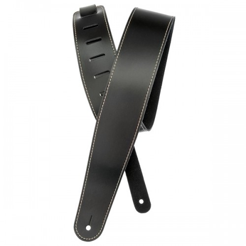 Ремінь гітарний D'ADDARIO 25LS00-DX Deluxe Leather Guitar Strap (Black with Contrast Stitch)