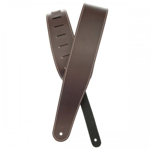 Ремінь гітарний D'ADDARIO 25LS01-DX Deluxe Leather Guitar Strap (Brown with Contrast Stitch)