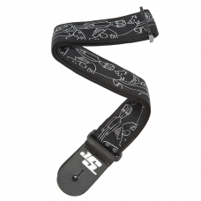 Ремінь гітарний D'ADDARIO JOE SATRANI WOVEN GUITAR STRAP (Silver Sketches)