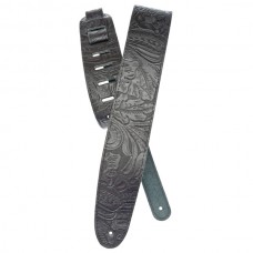 Ремінь гітарний D'ADDARIO 25LE00 DELUXE LEATHER GUITAR STRAP (EMBOSSED, BLACK)