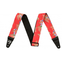 Ремінь гітарний FENDER STRAP 2" HAWAIIAN STRAPS RED FLORAL