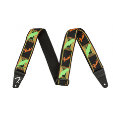 Ремінь гітарний FENDER STRAP 2" NEON MONOGRAMMED GREEN ORANGE