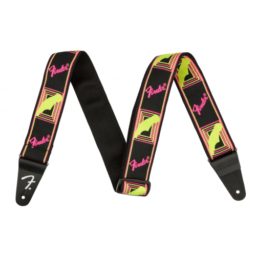 Ремінь гітарний FENDER STRAP 2" NEON MONOGRAMMED YELLOW PINK