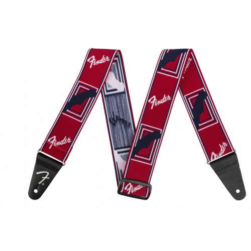 Ремінь гітарний FENDER STRAP 2" WEIGHLESS MONOGRAMMED RED/WHITE/BLUE