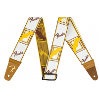 Ремінь гітарний FENDER STRAP 2" WEIGHLESS MONOGRAMMED WHITE/BROWN/YELLOW
