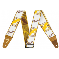 Ремінь гітарний FENDER STRAP 2" WEIGHLESS MONOGRAMMED WHITE/BROWN/YELLOW
