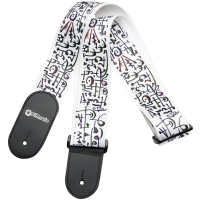 Ремінь гітарний DIMARZIO STEVE VAI PRINT - ART STRAP WHITE