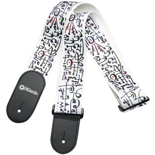 Ремінь гітарний DIMARZIO STEVE VAI PRINT - ART STRAP WHITE