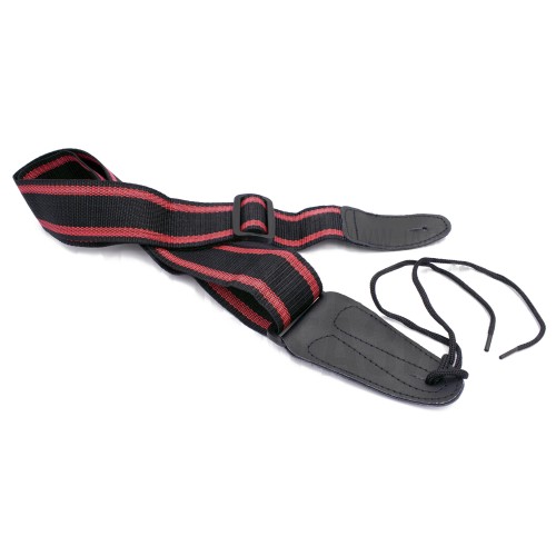 Ремінь гітарний MAXTONE GS100 (BLACK-RED) GUITAR STRAP