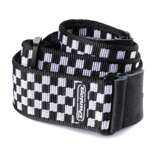 Ремінь гітарний DUNLOP D3831BK CLASSIC BLACK/WHITE CHECK STRAP