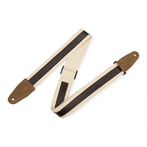 Ремінь гітарний LEVY'S MC2CG-NAT-DBR Cotton Combo Series (Natural/Dark Brown)