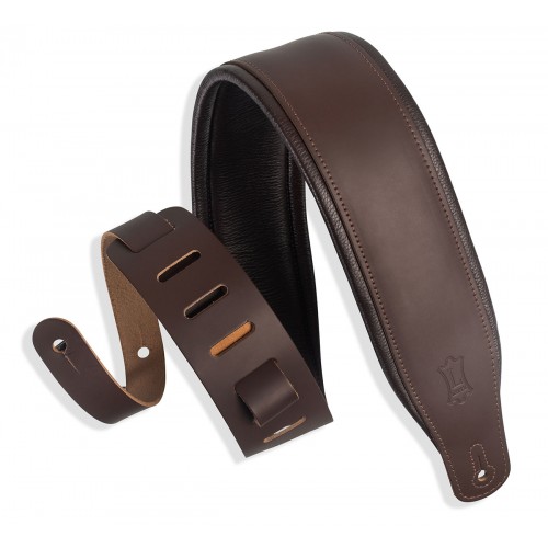 Ремінь гітарний LEVY'S M26PD-DBR_DBR Amped Leather Series (Dark Brown)