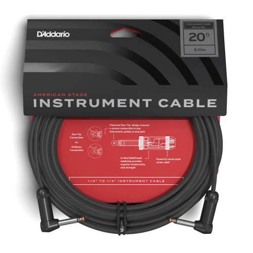 Інструментальний кабель D'ADDARIO PW-AMSGRR-20 American Stage, Right-to-Right (6m)