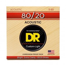 Струни DR Strings HI-BEAM Acoustic 80/20 Bronze - Custom Light (11-50)