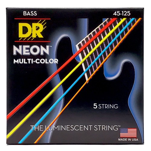 Струни DR Strings NEON Multi-Color Bass - Medium - 5 String (45-125)