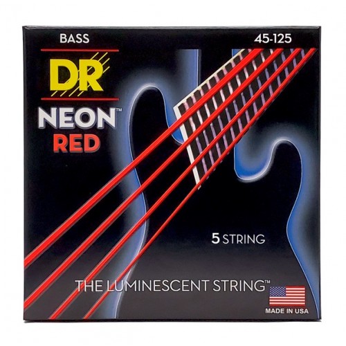 Струни DR Strings NEON Red Bass - Medium 5 String (45-125)