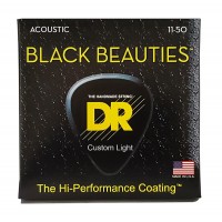 Струни DR Strings BLACK BEAUTIES Acoustic - Custom Light (11-50)