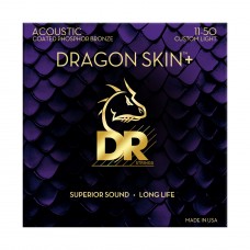 Струни DR Strings DRAGON SKIN+ Acoustic Phosphor Bronze - Custom Light (11-50)