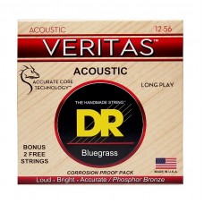 Струни DR Strings VERITAS Coated Core Acoustic Guitar Strings - Bluegrass (12-56)
