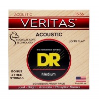 Струни DR Strings VERITAS Coated Core Acoustic Guitar Strings - Medium (13-56)