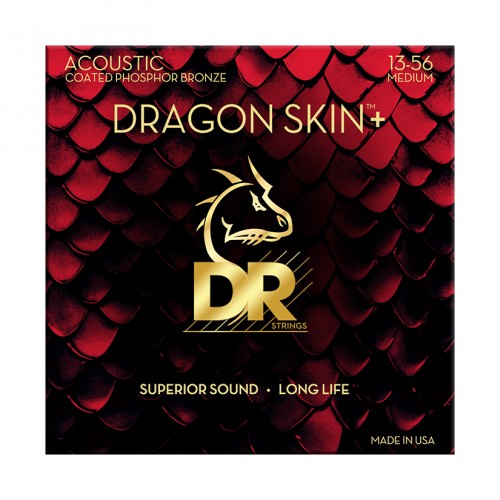Струни DR Strings DRAGON SKIN+ Acoustic Phosphor Bronze - Medium (13-56)