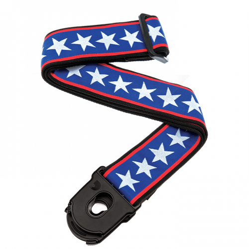 Ремінь гітарний D'ADDARIO PLANET LOCK GUITAR STRAP (STARS & STRIPES)