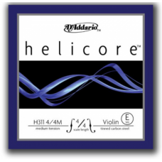 D'ADDARIO HELICORE VIOLIN SINGLE E STRING 4/4 Scale Medium Tension