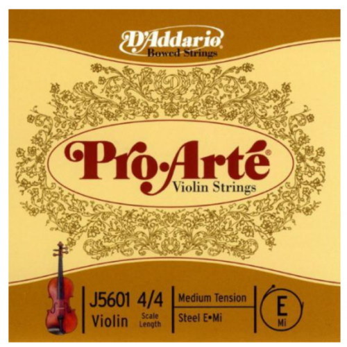 D'ADDARIO PRO-ARTÉ VIOLIN SINGLE E STRING 4/4 Scale Medium Tension