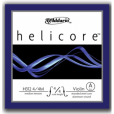 D'ADDARIO HELICORE VIOLIN SINGLE A STRING 4/4 Scale Medium Tension
