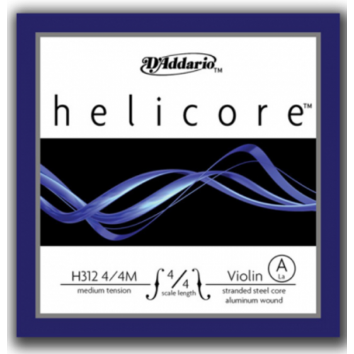 D'ADDARIO HELICORE VIOLIN SINGLE A STRING 4/4 Scale Medium Tension