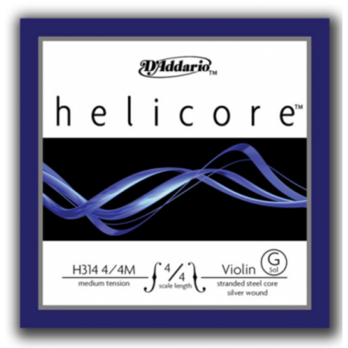 D'ADDARIO HELICORE VIOLIN SINGLE G STRING 4/4 Scale Medium Tension