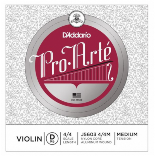 D'ADDARIO PRO-ARTÉ VIOLIN SINGLE D STRING 4/4 Scale Medium Tension